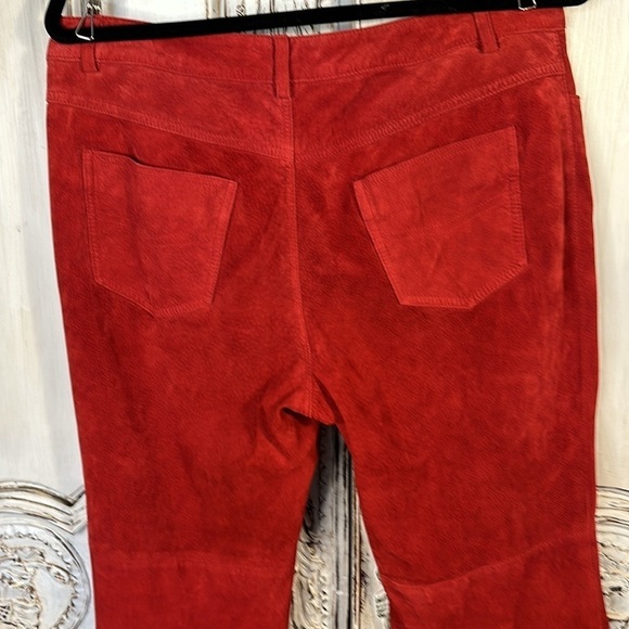 Red Suede Five Pocket Jeans Straight Leg Fully Lined Size M-L VINTAGE - Picture 6 of 10